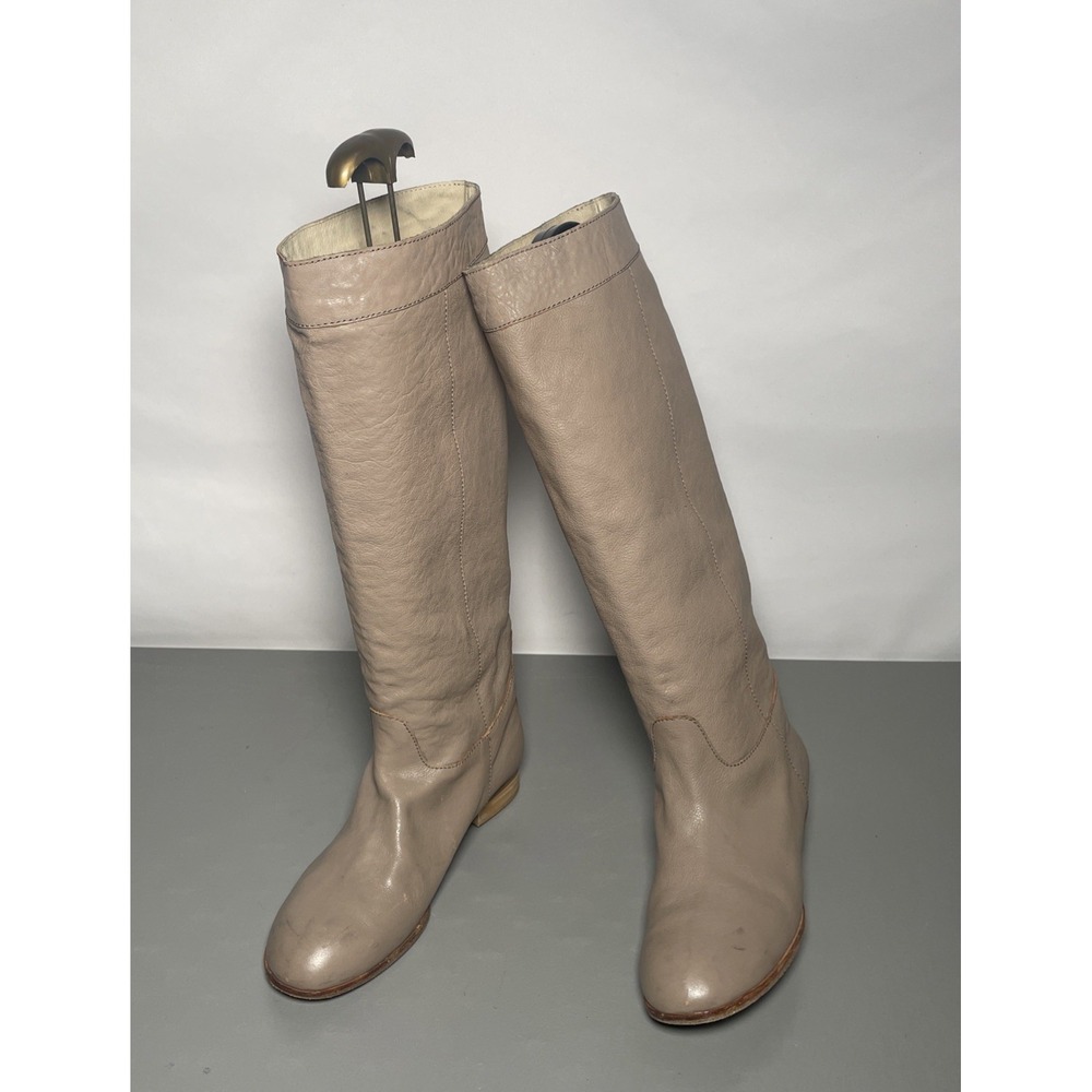 Martine Sitbon Women's Beige Leather Knee High Boots EU38 US7-7.5 RARE